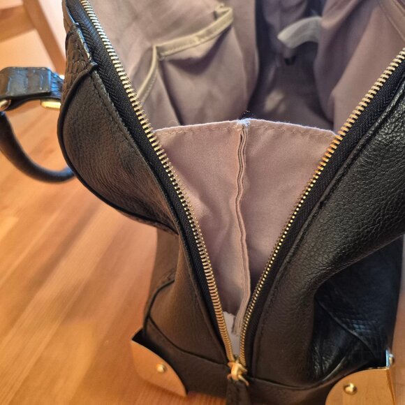 Big black Shoulder handbag purse hard bottom - Picture 10 of 11